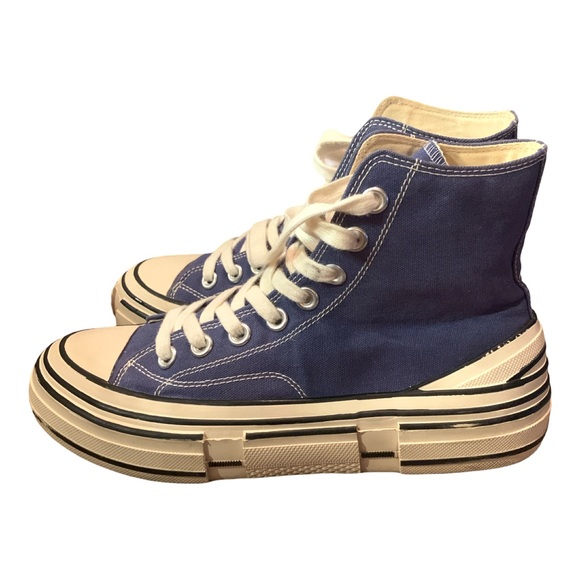 Jeffrey Campbell Anthropologie Sz W8 Endorphin Blue White Sneaker Shoes High Top - Picture 2 of 6